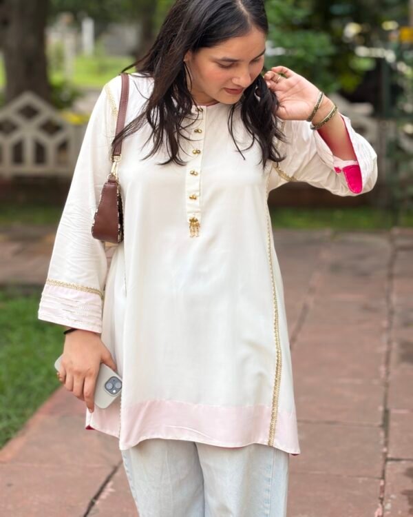 Parijat Awadh Gotta Work Kurta front