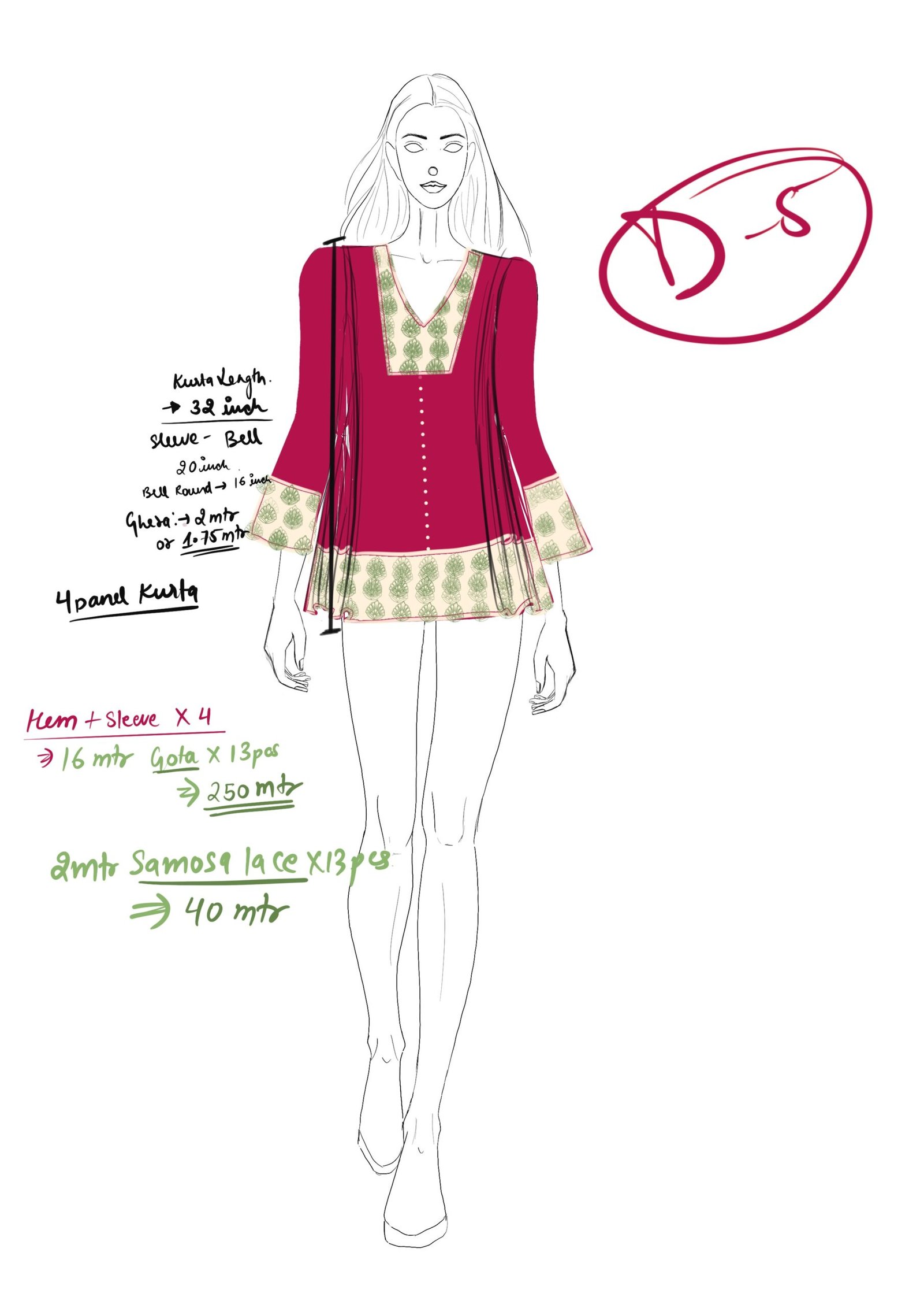 RAMYALAYANA fashion sketch and design development